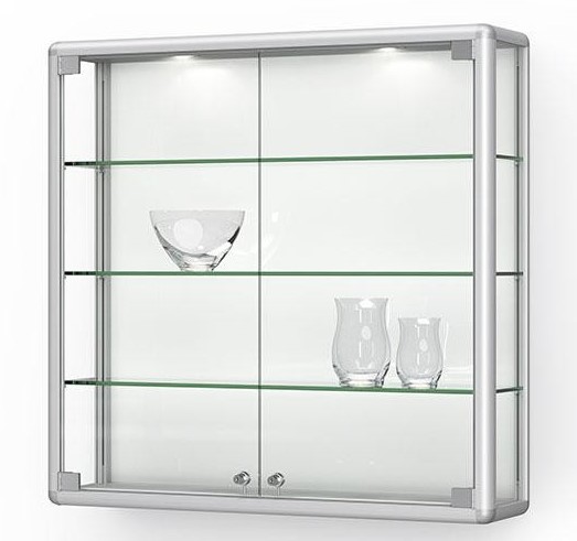 Wandvitrine Glas mit Drehtüren